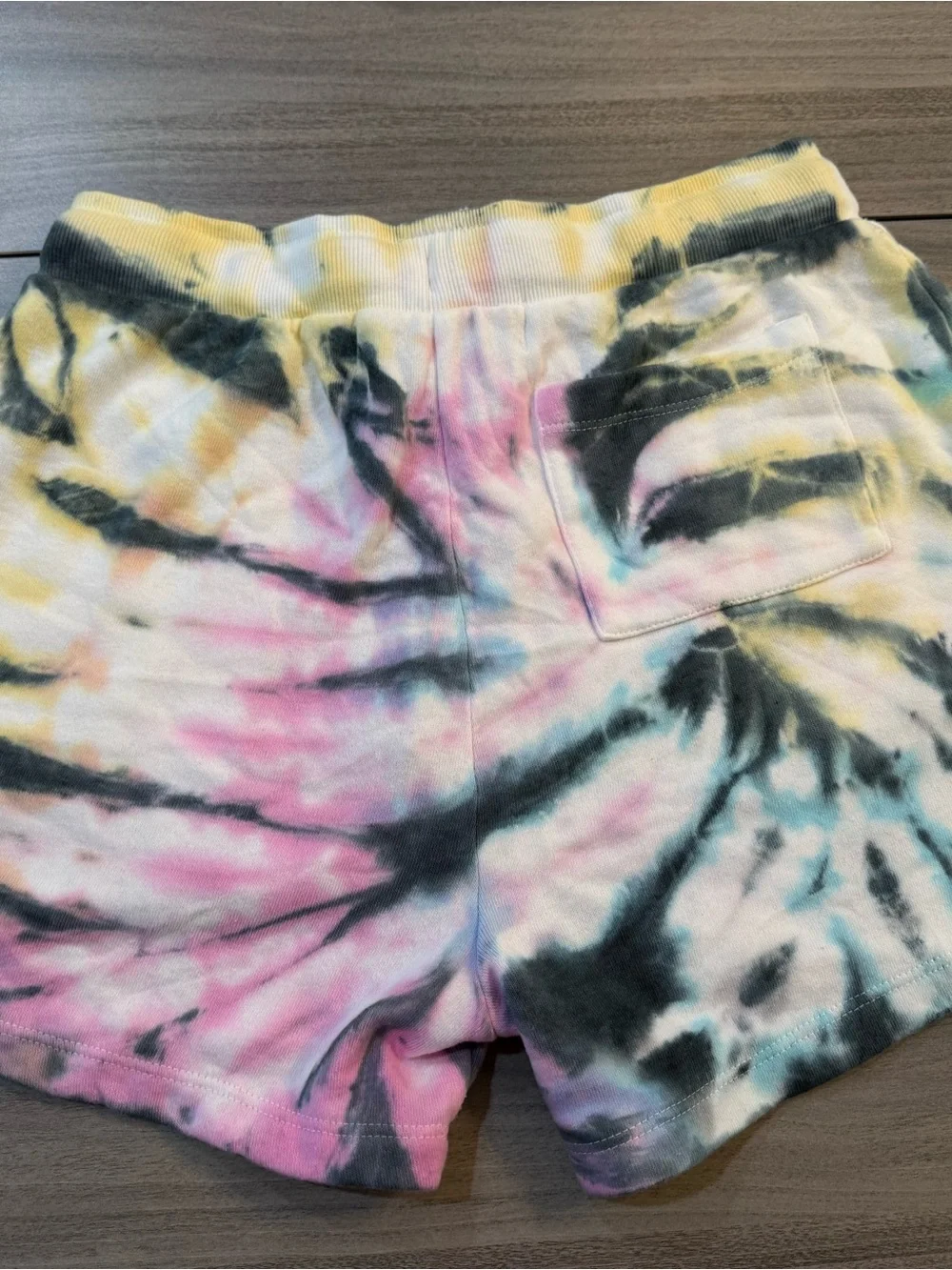 Vintage Havana Tie-Dye Comfort Lounge Shorts - Pink, Yellow & Black